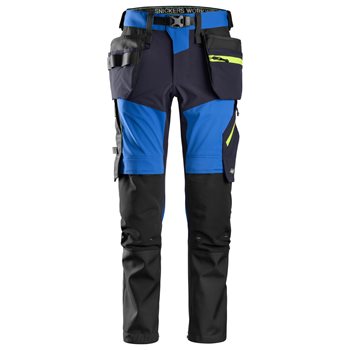 SNICKERS pracovní kalhoty softshellové FlexiWork+Stretch s PK, modré
