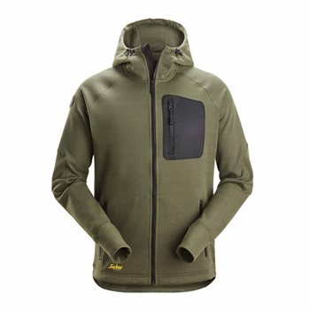 SNICKERS mikina s kapucí FlexiWork Mesh, KHAKI